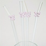 Resim 4 adet çubuğu ve fırça seti, Yeniden Kullanılabilir Bow Bardak İçme Çubukları, Hediye ve Ev Kullanımı için En İyi Seçim, Partiler ve Festivaller için Mükemmel, Festive Drinkware | Dekoratif Çubuklar | Dayanıklı Cam Çubuklar, Cam İçecekler, Düğünler, Plajlar, Mutfak Araçları 