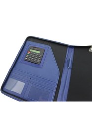 Resim Yıldızan Premium İş Portföyü Padfolio Organizer Fermuarlı Sekreterlik Dosya Hesap Makineli Kalem Bölmeli A4 K 