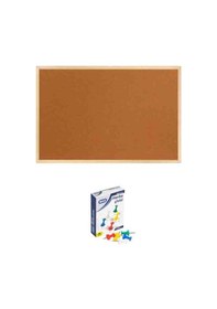 Resim Panda 30x45 Cm Ahşap Çerçeveli Mantar Pano + 1 Paket Harita Çivisi Pan114 02 