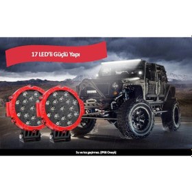 Resim 51 Watt 17 Ledli Off Road Sis Gündüz Farı Projektör Lambası 17 Cm (270739415) 