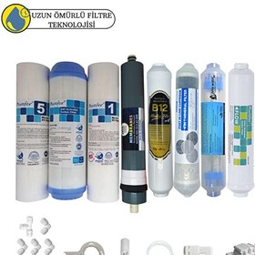 Resim Pemax Water Solutions Purefer Açık Kasa Çift Sedimentli Sertifikalı 8'li Platinium Mebran Şeffaf 4'lü Mineral-B12-Detox 