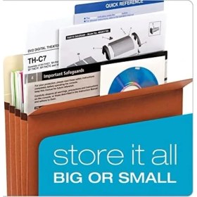 Resim Peri Store Bölmeli Dosya, Mektup Boyutu, 13,3 cm Genişletme, Dupont™ Tyvek® Malzeme ile Güçlendirilmiş, Mektup Boyutu, Redrop, Kutu Başına 10 (1534G-OX) 