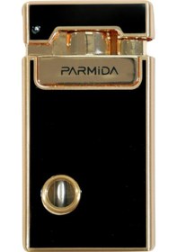 Resim Parmida Tek Torch Pürmüz Soft Flame Özellikli Siyah-gold Metal Puro Çakmağı 