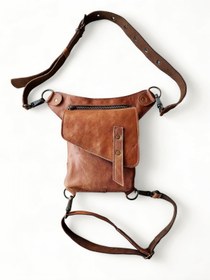 Resim Crow'sRoom Handmade Deri Bel Ve Bacak Çantası (kapaklı Model Taba) 