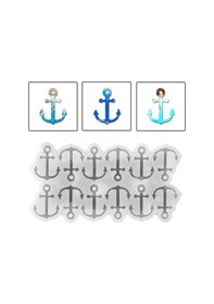 Resim Epoksi Silikon Kalıp Çoklu Deniz Çapası Delikli Kolye Anahtarlık Küpe Kalıbı 12 Li 