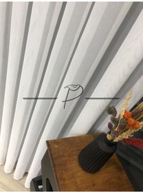 Resim Tül Perde Ultra Gramaj Delinmez Zemin Etek Kurşun Sarım Ekru 