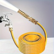 Resim 1 adet Ayarlanabilir Bahçe Hortumu Nozulu - Pirinç ve Metal Bağlantı Elemanı, Araba Yıkama, Bitkiler ve Çimler için Çok Fonksiyonlu Sulama Sistemi - Pil Gerektirmez, Dış Mekan Sulama Sistemi, Çim Sulama | Ergonomik Tasarım | Dayanıklı Hortum 
