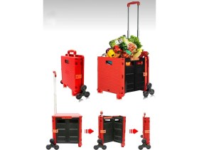 Resim SCHUTZENGER Katlanır 55LT Merdiven Çıkabilen Portatif Çok Fonksiyonlu Yük Paket Taşıma Pazar El Arabası 