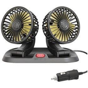 Resim Araba Koltuğu Geri Soğutma Fanı Usb Şarj Çift Kafa Fanı 360 1 Adet 