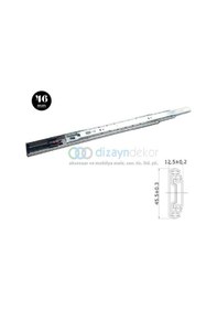 Resim Teleskopik Bilyalı Bas-aç Raylar 46 X 450 Mm 