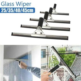 Resim 1 adet 25/35/45cm Paslanmaz Çelik Cam Pencere Silici Profesyonel Pencere Silici Bıçağı, Pil Olmadan 