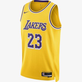 Resim Nike Los Angeles Lakers Icon Erkek Sarı Basketbol Forması 