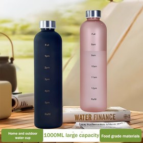 Resim Günlük İçme Programı İşareti ile Sağlıklı Hidrasyon için, Açık Hava Kampı, Yürüyüş, Okul, Günlük Kullanım için, Erkekler ve Kadınlar için Mükemmel Doğum Günü Hediyesi/Yeni Yıl Hediyesi/İş Hediyesi/Sevgililer Günü Hediyesi için, 1000Ml/33.82Oz Katı Renkli Taşınabilir Spor Su Şişesi 