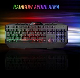 Resim Gamebooster G59k Frontier Rainbow Aydınlatmalı Membrane Gaming Klavye Gb-g59k 
