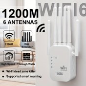 Resim Wi-Fi Sinyal Yansıtıcısı, Ev Ağ Geliştirici, WIFI6 Sistemi Desteği - Yüksek Hızlı Çift Bant, 2.4GHz ve 5GHz Çift Bant Desteği, Tak ve Çalıştır, 6 Anten Sistemi, Evde Mükemmel Kapsama, Kolay WiFi Genişletme, Ofis, Kütüphane İçin Uygun 