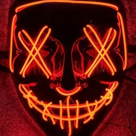 Resim Cadılar Bayramı Partisi, Fotoğraf Atmosferi Aksesuarı için Siberpunk LED Palyaço Maskesi - 8 Renk Seçeneği, Kuru Pil Güçlü Işıklı Maske, AA Pil Uyumlu (Piller Dahil Değildir) 