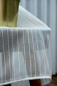 Resim Ev Depo Home Taç Çizgili Normal Pile Tül Perde Tek Kanat SKL4025NORMAL, Ekru, 330 x 260 