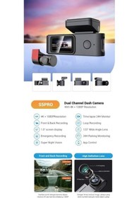 Resim Dahua Dae-hc5710wv-s5pro S5pro Araç İçi Kamera Ön Kamera 4k Arka Kamera 1080p Çift Kameralı Araç Kamerası Wi-fi G-sensör 