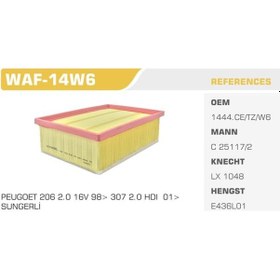 Resim Wınkel Waf-14W6 Hava Filtresı 307 / C4 2.0 HDI Dw10Td 