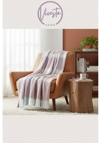 Resim Scotch Battaniye 180 220 Cm Lüks, Yumuşacık Ve Sıcak Tutucu Konfor Battaniyesi Pudra 