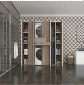 Resim Kenzlife Çamaşır-Kurutma Makinesi Dolabı Nazzam Crd 187 170 60 Çekmeceli Raflı Banyo Çok Renkli 