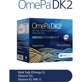 Resim DK2 100 Yumuşak Kapsül D3K2 Omega 3 Balık Yağı 