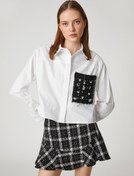 Resim Crop Gömlek Tüvit Cep Detaylı 