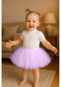 Resim Kırmızı Kız Bebek Prenses Doğum Günü Tütü Etek Lila 