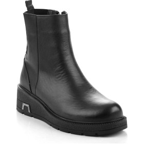 Resim Siyah Hakiki Deri Kadın Bot & Bootie K02717251903 Siyah 
