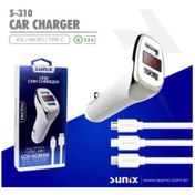 Resim Sunix S-310 Micro Dijital Ekran Araç Şarz 2.4 Amp 