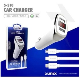 Resim Sunix S-310 Micro Dijital Ekran Araç Şarz 2.4 Amp 