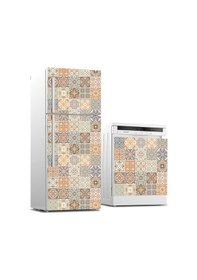 Resim Buzdolabı Ve Bulaşık Makinası Beyaz Eşya Sticker Kaplama Renkli Fayans Desen 