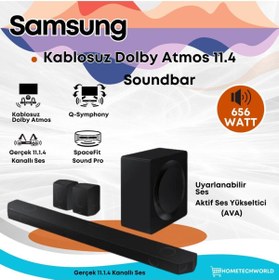 Resim Samsung Baştan Aşağı Olağanüstü Sinematik Ses Kablosuz Dolby Atmos 11.1.4 Soundbar 