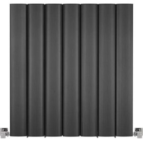 Resim Hammam 600 x 475 mm Amber Yatay Antrasit Alüminyum Radyatör Standart Bağlantı 