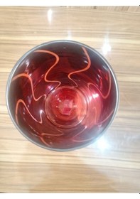 Resim Mat Siyah Transparan Kırmızı Su Yolu Desenli Cam Lüks Modern Silindir Vazo Kırmızı 