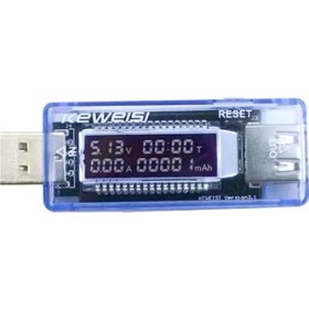 Resim Hobi Mekatronik Keweısı KWS-V20 LED Ekranlı USB Voltmetre Ampermetre USB Sarj ve Kapasite CIHAZI(3-9V 0-3A) 