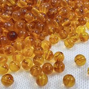 Resim 50 adet Bohem Tarzı 8mm Sarı Akrilik Boncuk, Yuvarlak Düzensiz Desenli Dekoratif Boncuklar Takı Yapımı, Kolye, Bilezik, Giyim Aksesuarları için 