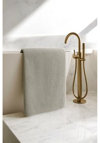 Resim Banyo Havlusu 90x150 Cm %100 Pamuklu Otel Havlusu Gramajlı 600 Gr Gri 