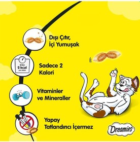 Resim Dreamies Ördekli Kedi Ödül Bisküvisi 60 G 