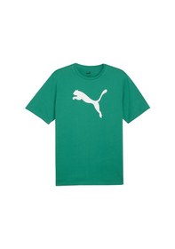 Resim Puma Teamrise Logo Jersey Cotton Erkek Günlük Tişört - Yeşil 65870505 