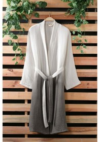 Resim Osimhen Müslin Gölgeli Bornoz %100 Pamuk Antrasit-xxl Antrasit 