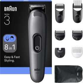 Resim Braun Hepsi Bir Arada Series 3, 8’i 1 Arada Tıraş Kiti, Keskin Bıçak, 14 Uzunluk, AIO3540 