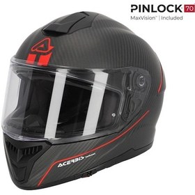 Resim Acerbis Tarmak Carbon 22-06 Kapalı Kask Kırmızı - Siyah 