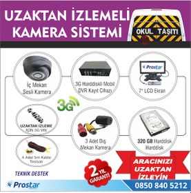 Resim ProstarTeknoloji Okul Ve Servis Taşıtları Için 320 Gb Kayıtlı Kamera Set 