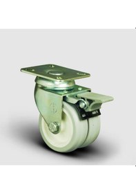 Resim Et01Zkc50F Oynak Frenli Tablalı Çiftli Pvc Tekerlek Çap:50 