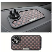 Resim Xuweiwei Siyah Kırmızı Desenli Araç Konsolu Düzenleyici Telefon Anahtarlık Tutucu Sabit Kaymaz 