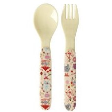 Resim Melamin Çatal Ve Kaşık Seti - Pembe Lunapark 