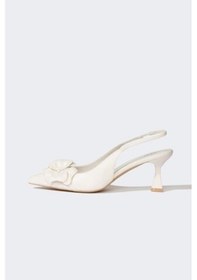 Resim DeFacto Kadın Yüksek Taban Suni Deri Topuklu Sandalet E2517AX25SMWT34 Beyaz 
