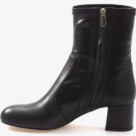 Resim Mocassini Hakiki Deri Kadın Siyah Bot M101 Siyah 