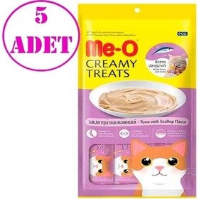Resim Me-O Creamy Treats Ton Balıklı ve Deniz Taraklı Kedi Ödülü 5'li 4 x 15 G 